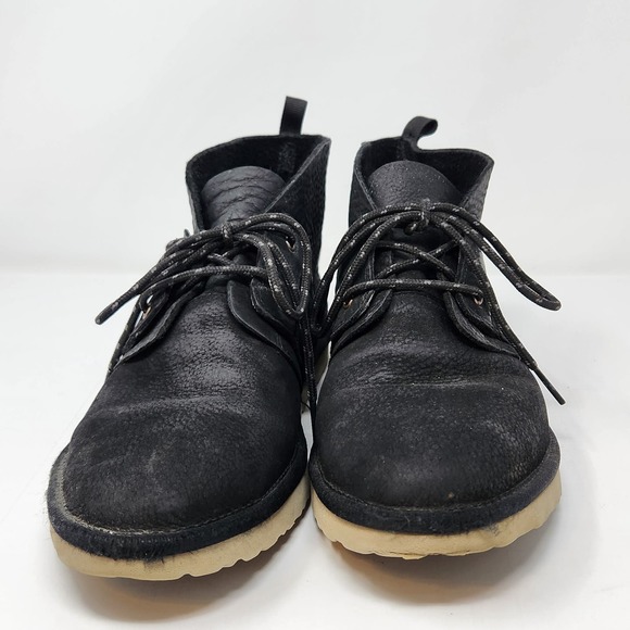 Teva Mens Coromar Black Pebbled Leather Chukka Ankle Boots Size 8.5 Lace Up main image 4